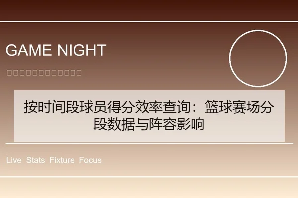 按时间段球员得分效率查询：篮球赛场分段数据与阵容影响